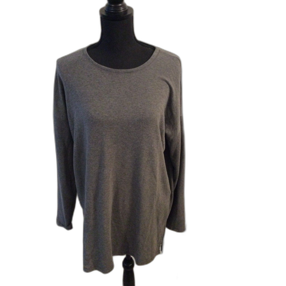 EILEEN FISHER Gray Tunic Long Sleeve Soft Size Medium M Oversized